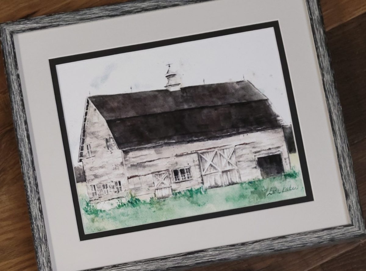 Framed White Barn W/ Cupola Print