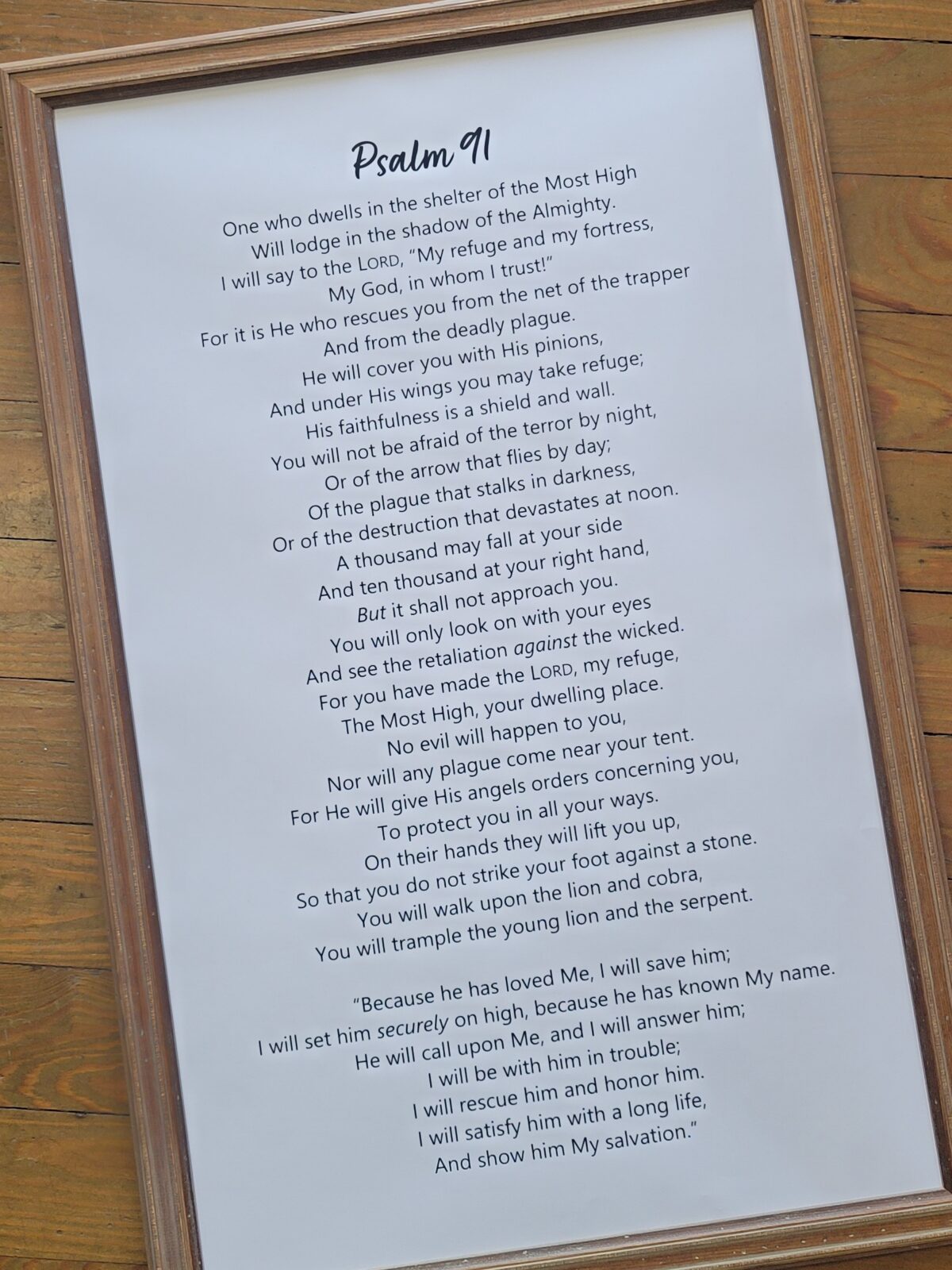 Framed Psalm 91