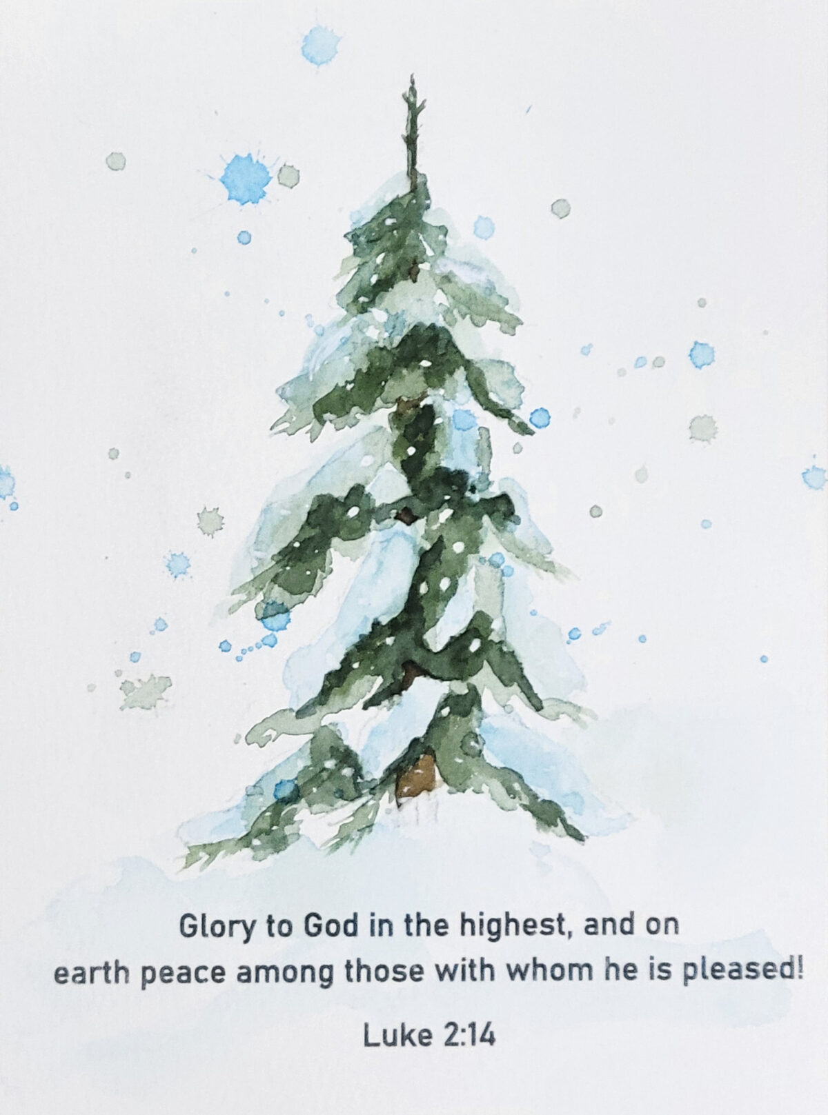 Watercolor Class Single Snowy Pine Tree -- Dec 9